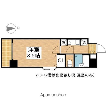 ウェステリア西大須[1K/24.92m2]の間取図