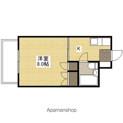 ＧｒｅｅｎＣｏｕｒｔ[1K/22.2m2]の間取図