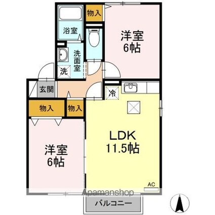 ファミリア泉[2LDK/53.76m2]の間取図