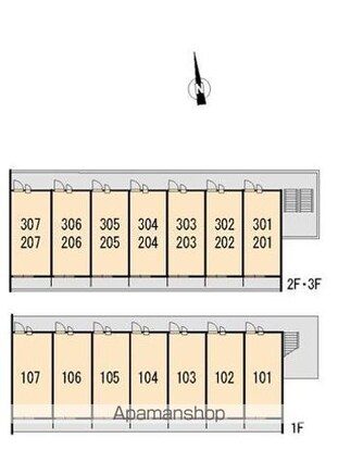 レオパレスアリシア[1K/23.18m2]の配置図