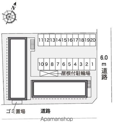 レオパレスアバンティ[1K/23.18m2]の配置図