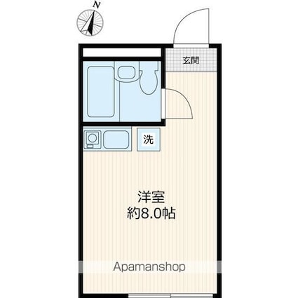 ｂｌｏｏｍｉｎｇ　ＮＡＫＡＭＡＧＯＭＥ[1R/16.5m2]の間取図