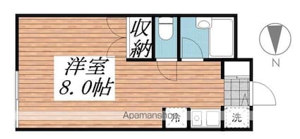 シェ・オークル[1R/22.14m2]の間取図