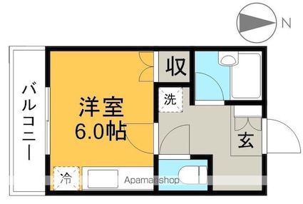 荒川ハイツ[1K/18.63m2]の間取図