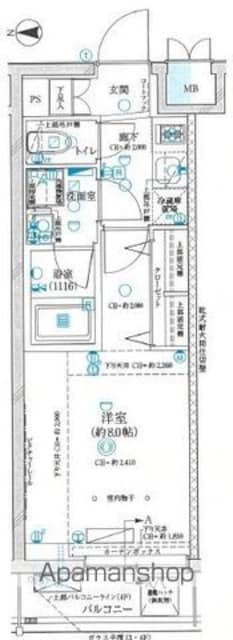 ＧＲＡＮ　ＰＡＳＥＯ神楽坂Ⅱ[1K/25.08m2]の間取図
