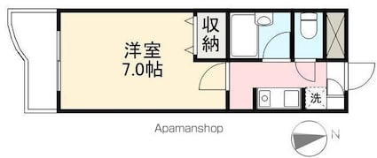 ピュアハイツ西町[1K/21.75m2]の間取図