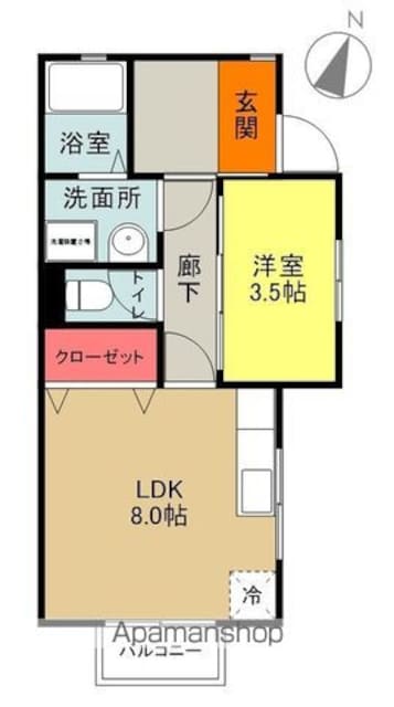コーポＯＫＡＭＯＴＯ[1LDK/31.92m2]の間取図