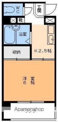 エクレール味酒[1K/22.27m2]の間取図