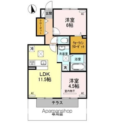 ドエル・ＴＯＭＯⅢ[2LDK/53.75m2]の間取図