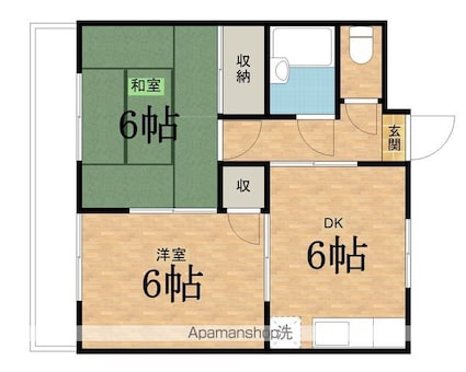 大木マンション[2DK/39.6m2]の間取図