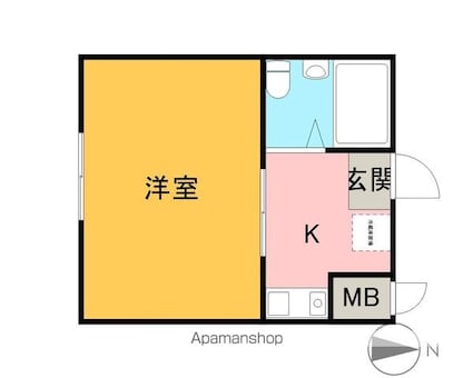 ヴィスタ国分寺[1K/18.84m2]の間取図