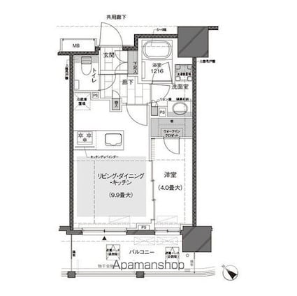 ルジェンテ武蔵小山[1LDK/36.08m2]の間取図