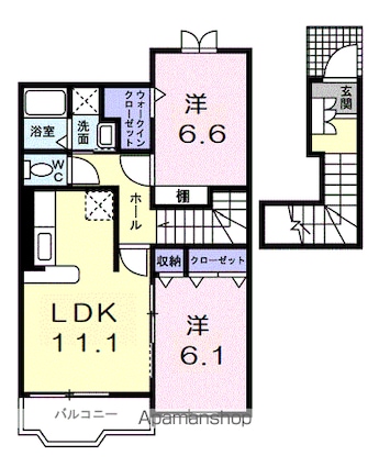 フォレストパーク・壱番館[2LDK/59.28m2]の間取図
