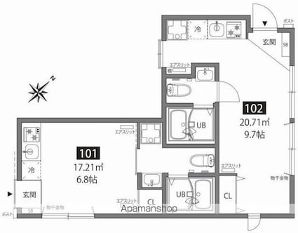 ＳＥＴＡＧＡＹＡ　Ｖｉｌｌａ[1R/20.71m2]の間取図