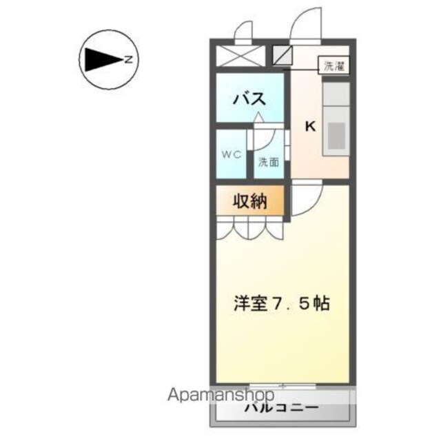 和歌山県和歌山市和歌浦西１丁目[1K/24.75m2]の間取図