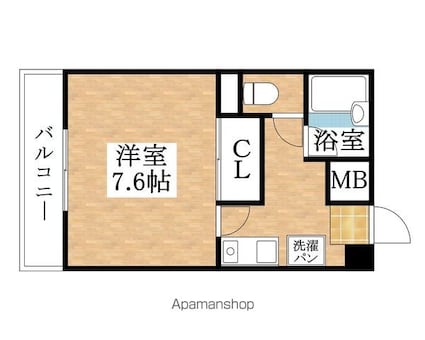 フォルツァ中央[1K/24.07m2]の間取図