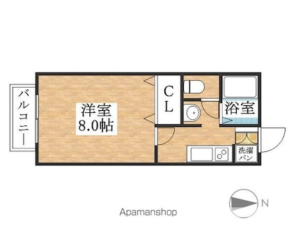 サン・ｆｒｉｅｎｄｓＹＯＧＯ[1K/24.48m2]の間取図