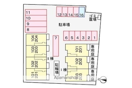 ナリッシュＬｅｅ　Ⅰ[1LDK/45.82m2]の配置図