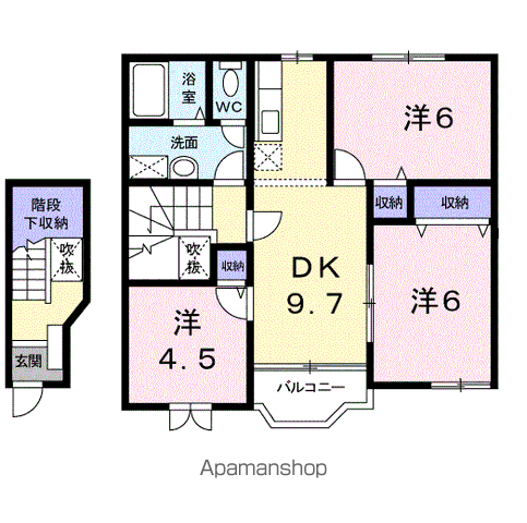 【和歌山市加納のアパートの間取り】