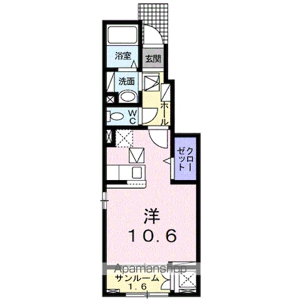 グリーンヒルズＡ[1R/32.43m2]の間取図