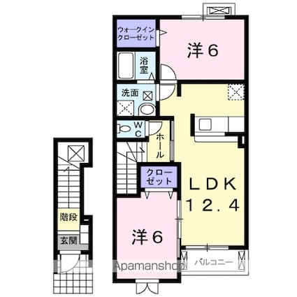エバーグレイス[2LDK/58.52m2]の間取図