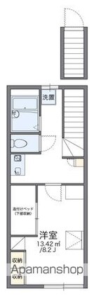 レオパレス北八王子Ａ[1K/26.08m2]の間取図