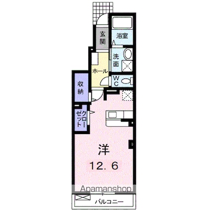 プチハウス神ノ前[1R/32.9m2]の間取図