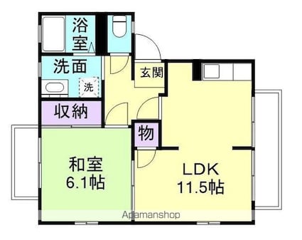 和歌山県和歌山市神前[1LDK/43.75m2]の間取図