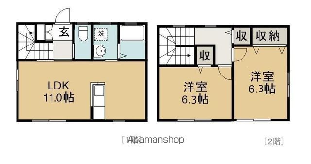 浜松市中央区 2階建 築21年の間取り写真