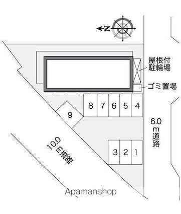 レオパレス眺湖Ⅱ[1K/23.18m2]の配置図