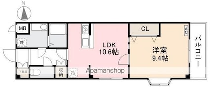 サウスプラザ六条[1LDK/49.6m2]の間取図