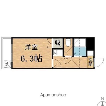 グリーンベル[1K/20.16m2]の間取図