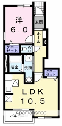 東京都あきる野市小川[1LDK/42.63m2]の間取図