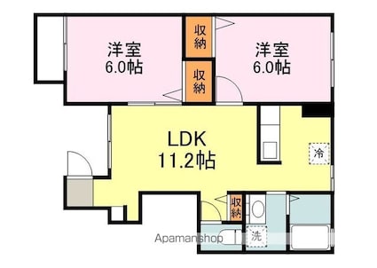 パステルＫ[2LDK/50.51m2]の間取図