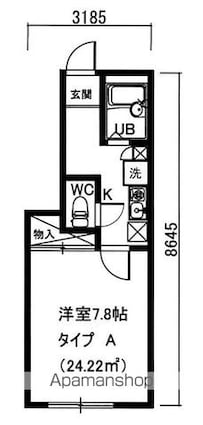 メインシティガーデン　ピュアメゾン[1K/24.22m2]の間取図