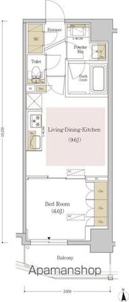 アーバネックス銀座東Ⅲ[1LDK/40.09m2]の間取図