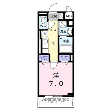 ソルス・おおたか[1K/27.24m2]の間取図