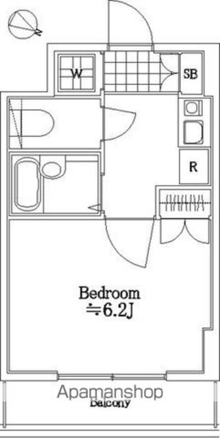 エクセリア上野毛[1K/20.52m2]の間取図