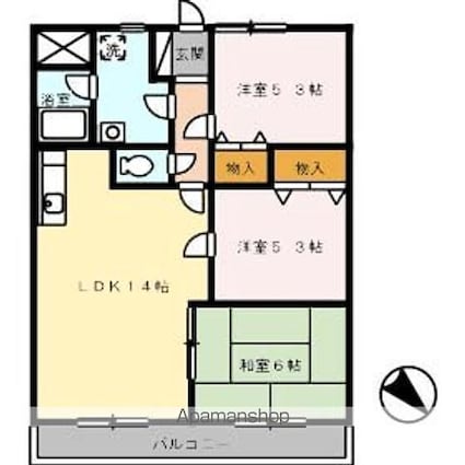 グリーンハイム藤[3LDK/65.06m2]の間取図