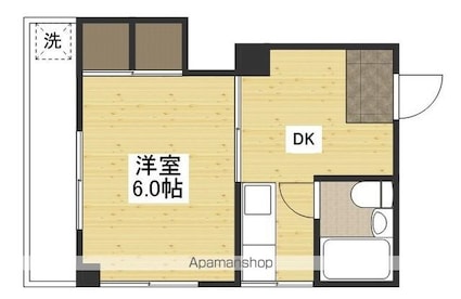 第３原田ビル[1DK/22m2]の間取図