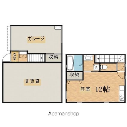 ＢｌｕｅＰｉｔ平山[1R/55.06m2]の間取図