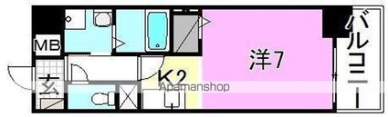 ＧＡＲＩＲＥＯ　ＣＩＴＹ　ＴＥＲＲＡＣＥ[1K/24.36m2]の間取図