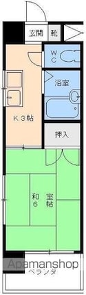 ハイネス山越[1K/20.16m2]の間取図