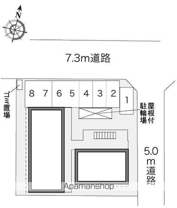 千葉県柏市高田[1K/20.28m2]の配置図