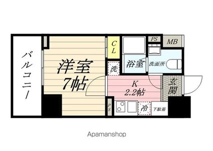 リバーレ浅草ウエスト[1K/24.76m2]の間取図