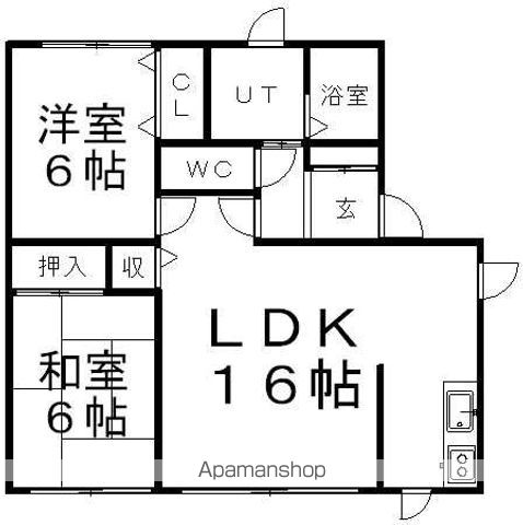 中のマンションDの間取り写真