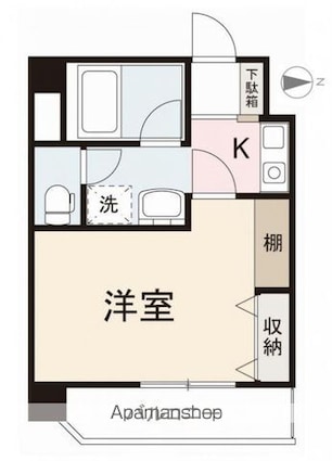 松本ビル[1K/25.38m2]の間取図
