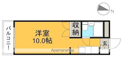 ウィズビル国沢[1R/20m2]の間取図