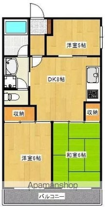 香川県高松市浜ノ町[3DK/54.15m2]の間取図