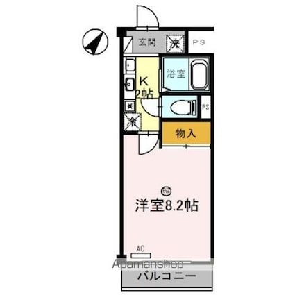 第２コーポ朝倉[1K/24.2m2]の間取図